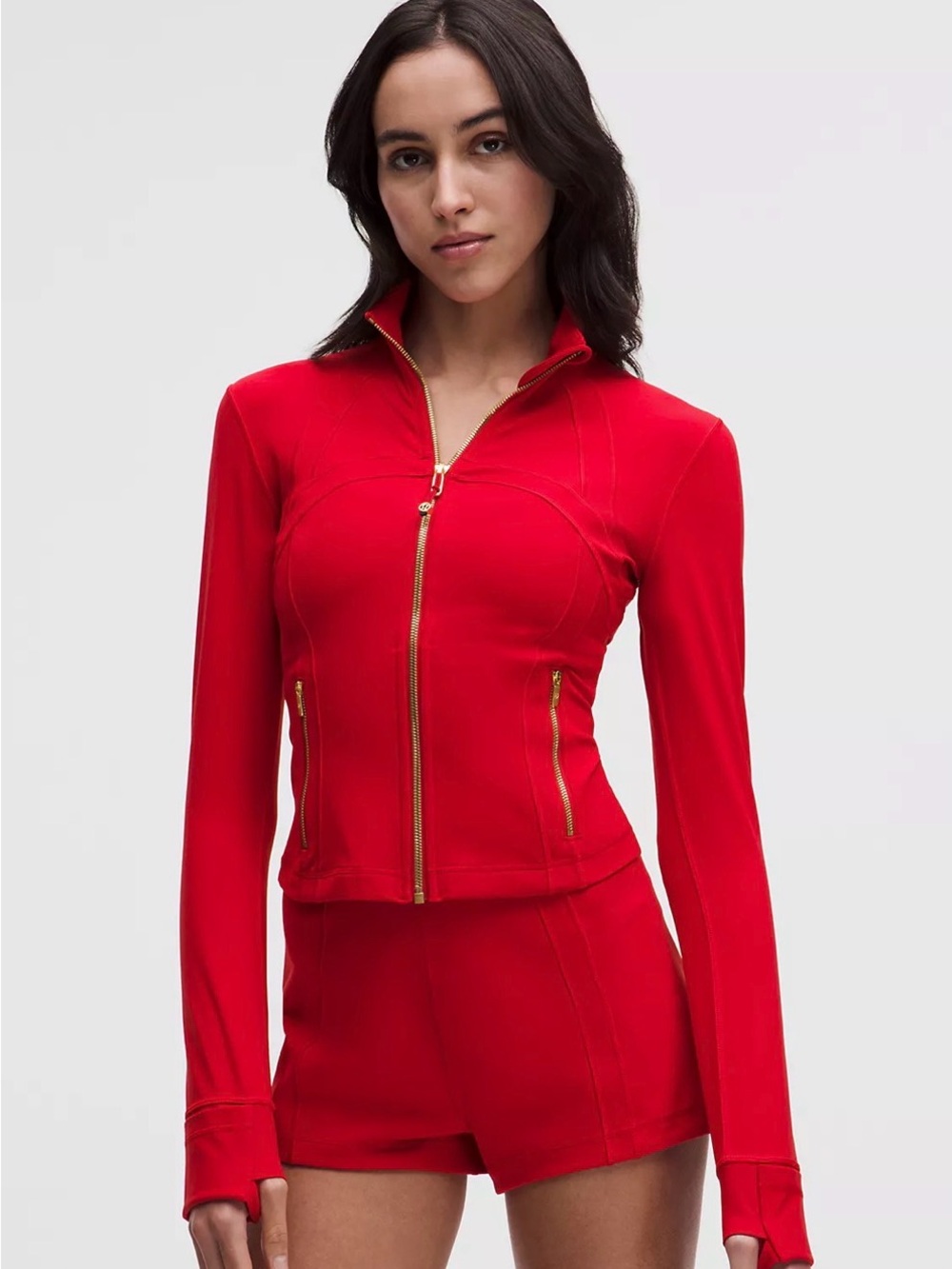 NWT LULULEMON CROPPED DEFINE JACKET OXFORD RED GOLD ZIPPER SIZE 4
